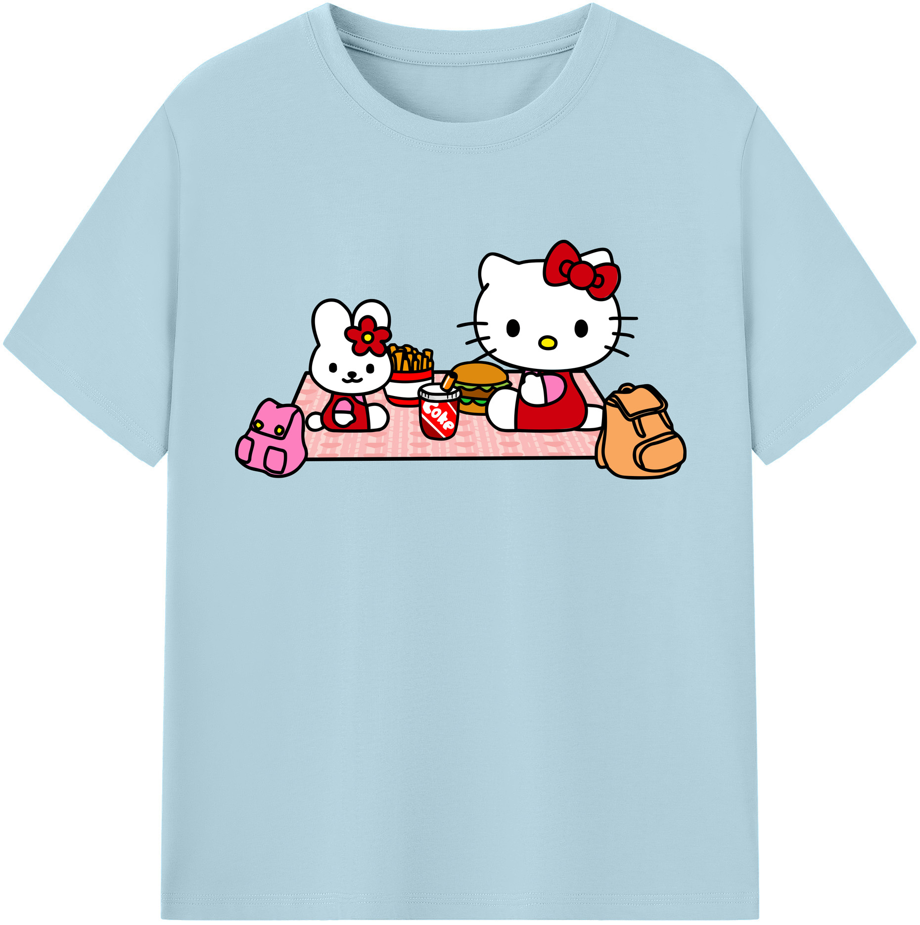 （画像用） Hello Kitty ハローキティ 綿100％半袖Tシャツ（フロントプリント）